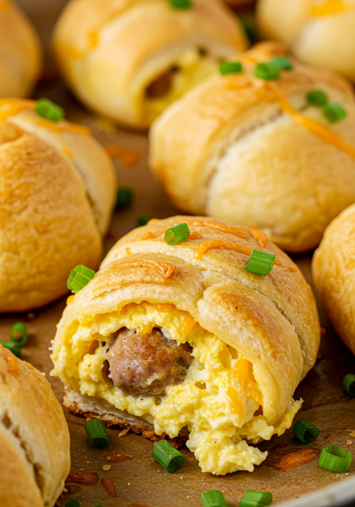 Cheesy Turkey Sausage Egg Breakfast Rolls