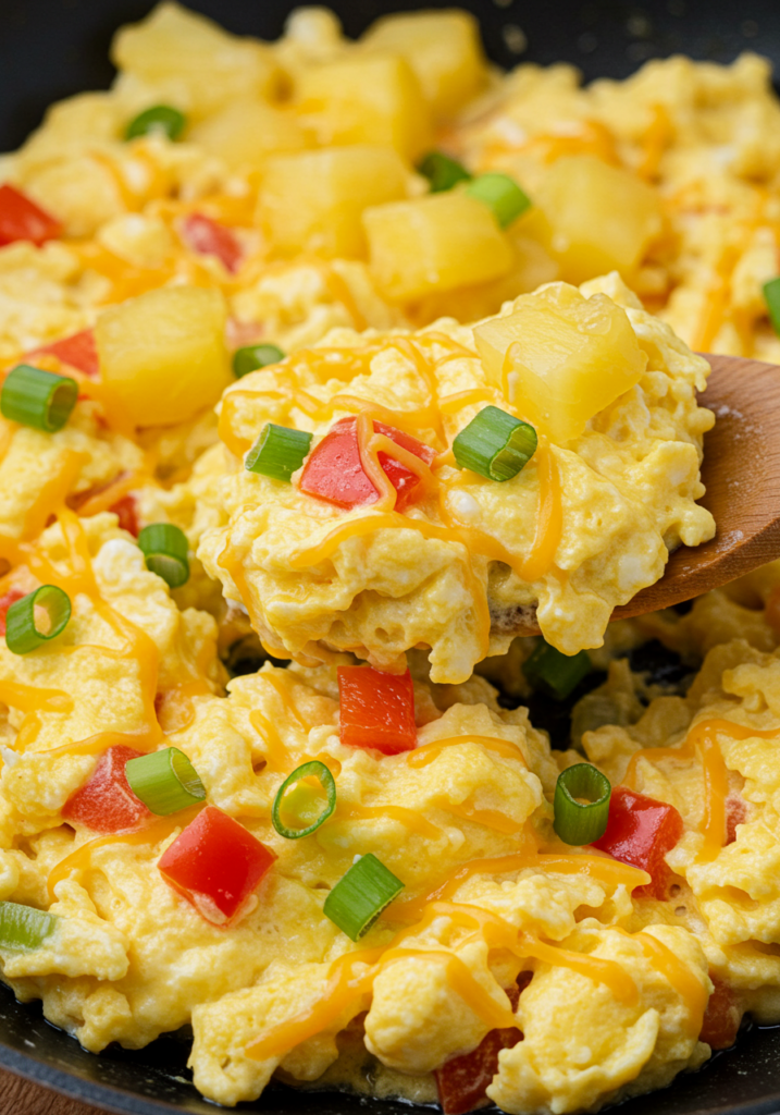 Fluffy Hawaiian Scrambled Eggs