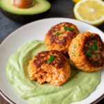 Baked Salmon Meatballs with Creamy Avocado Sauce