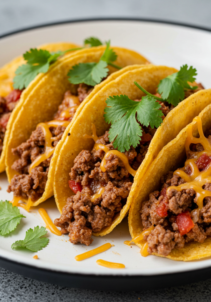 Crispy Baked Ground Beef Tacos