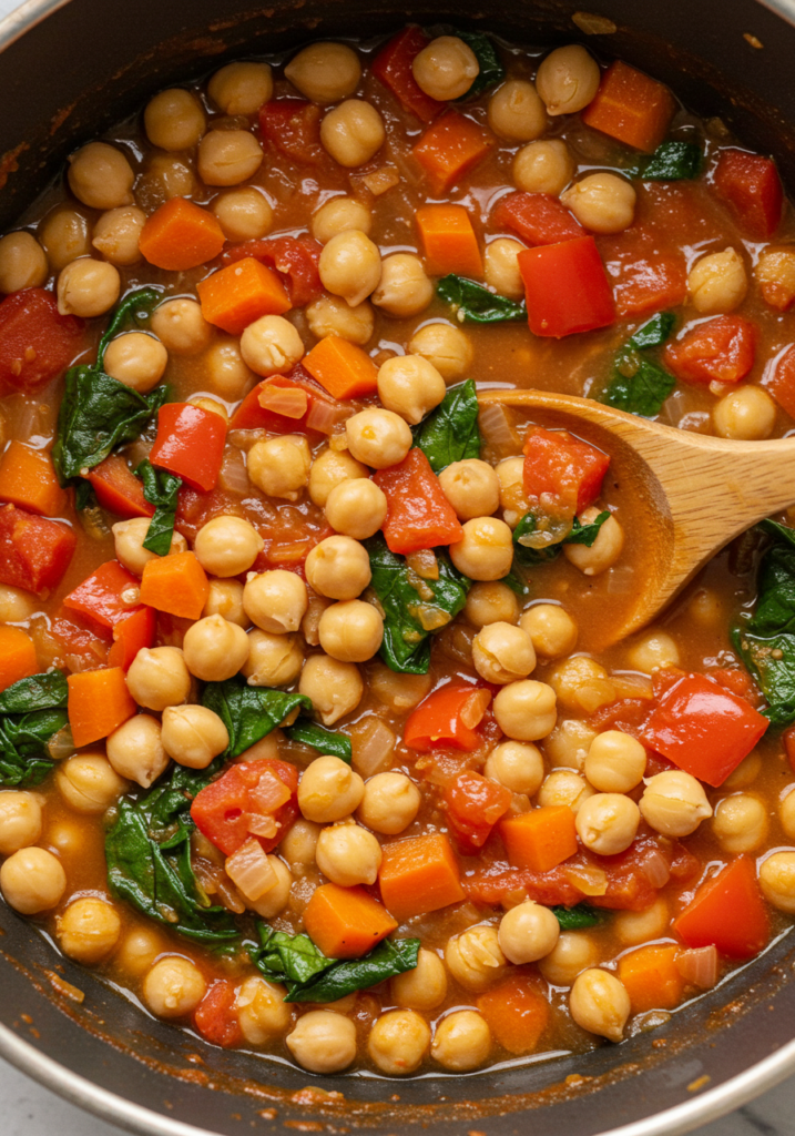 Healthy One Pot Tomato and Chickpea Stew