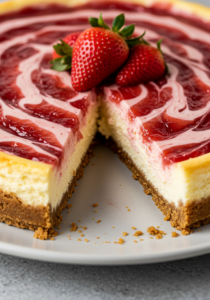 Strawberry Swirl Cheesecake