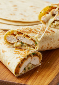 Cheesy Garlic Chicken Wraps