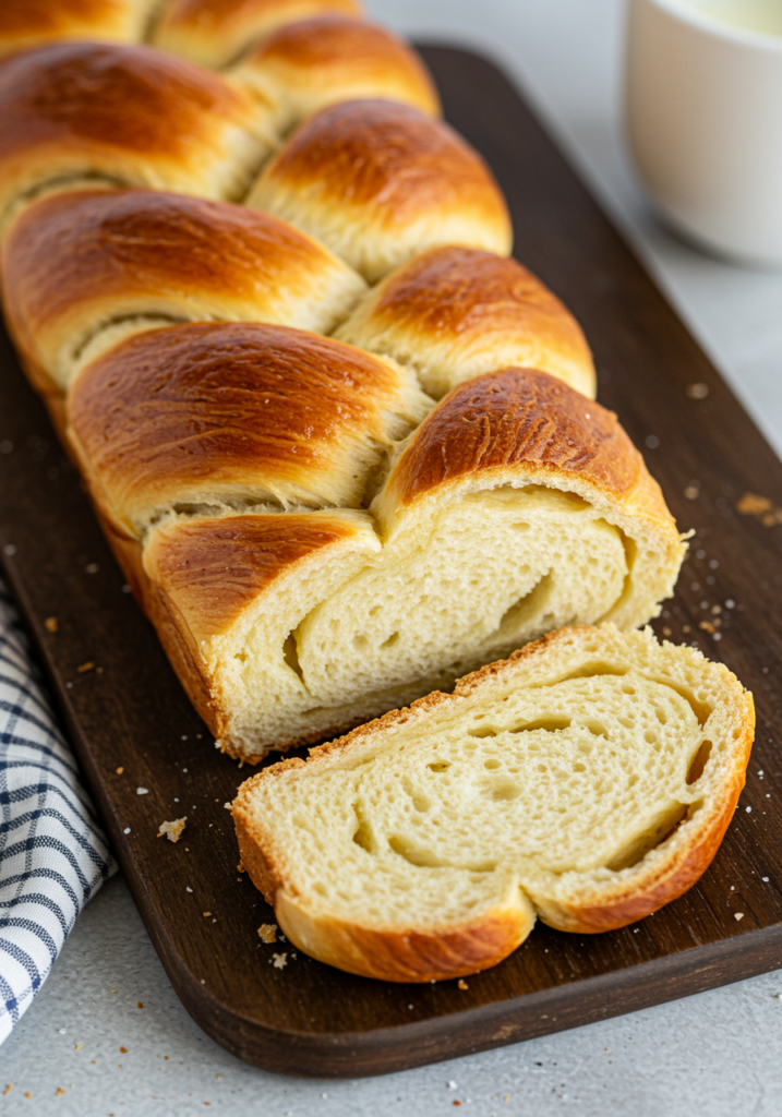 Tender Braided Brioche Bread