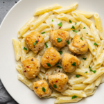 Garlic Butter Chicken Bites with Creamy Parmesan Pasta