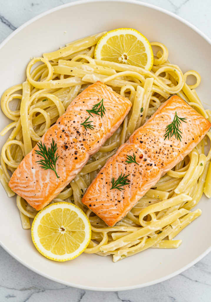 Lemon Dill Salmon Pasta