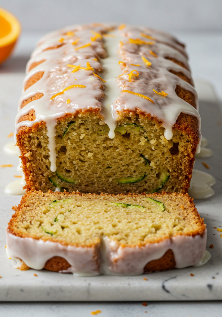 Zucchini Bread with Orange Cream Cheese Glaze