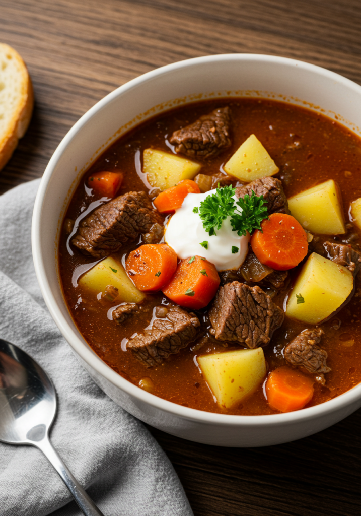 Traditional German Goulash Soup