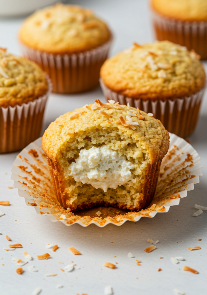 coconut and pineapple cottage cheese muffins