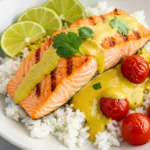 One-Pan Coconut Curry Salmon with Garlic Butter