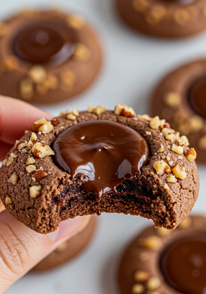 Chocolate Hazelnut Thumbprint Cookies